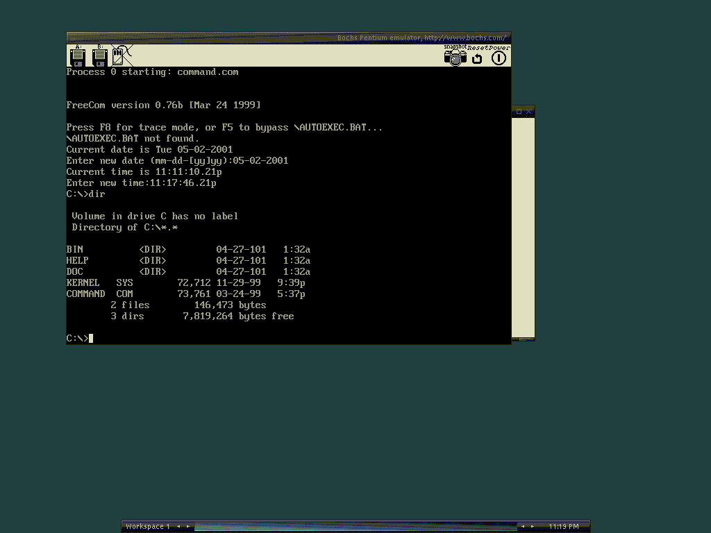 Bochs 运行 FreeDOS